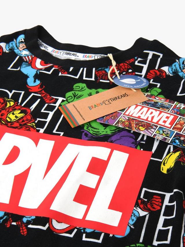 Детская футболка Brand Thread Marvel из органического хлопка Brand Threads, Black — фото 3