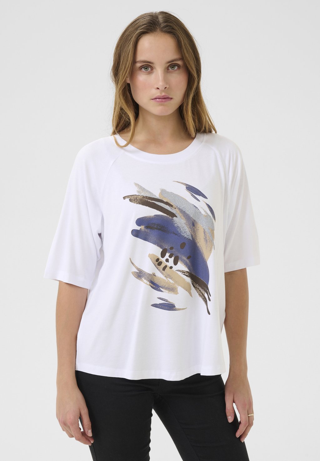 

Футболка с принтом LONNY WITH ROUND NECK Kaffe, белый