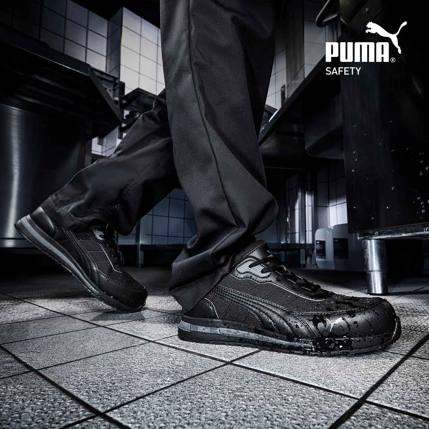 Рабочие противоскользящие ботинки PUMA Safety EPIK - противоскользящие рабочие ботинки с кислородным покрытием, без металлических вставок, водоотталкивающие - идеально подходят в качестве рабочей обуви для поваров и кроссовок - черные — фото 2
