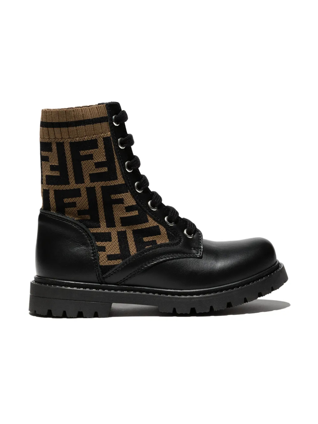 

Ботинки со вставками и логотипом FF Fendi Kids, черный