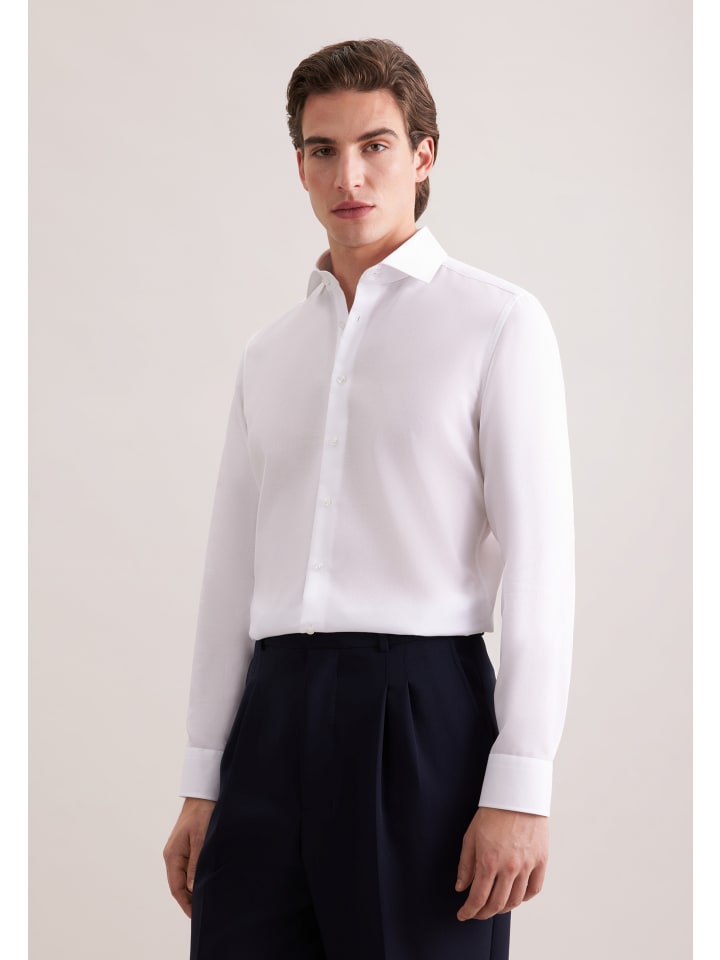 

Seidensticker Деловая рубашка приталенного кроя белого цвета