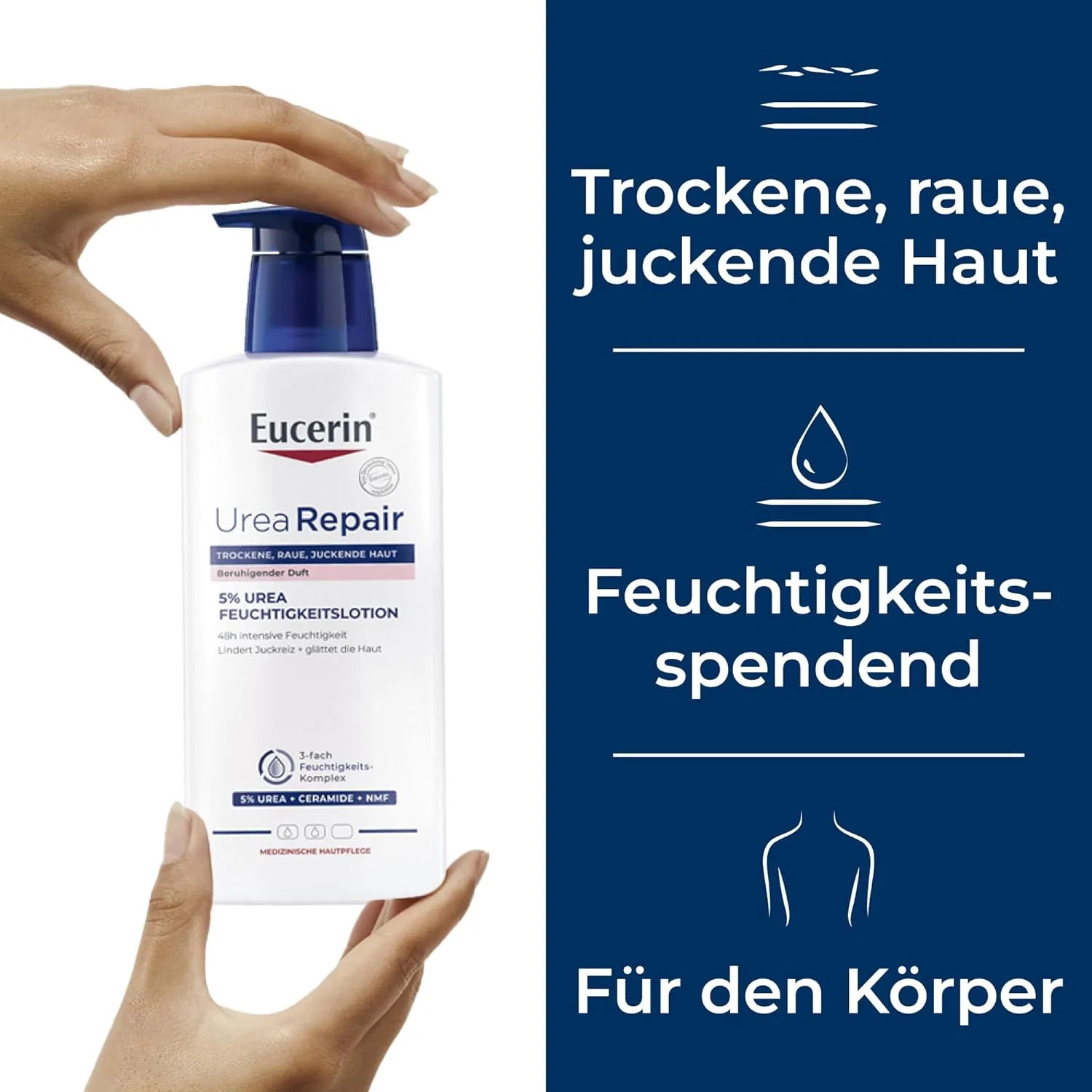 Увлажняющий лосьон для сухой кожи «UreaRepair 5% Urea» от Eucerin, 400 мл Eucerin — фото 3