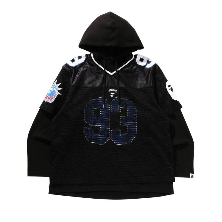 

Джерси BAPE Multi Logo Layered Sleeves Relaxed Fit Football Jersey, Black