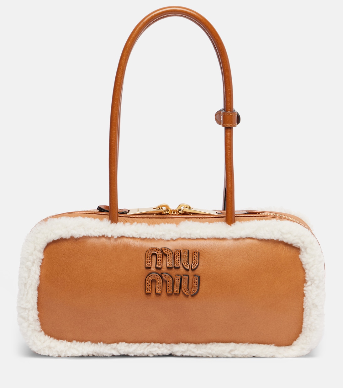 

Средняя кожаная сумка Arcadie Miu Miu, Cognac+Naturale