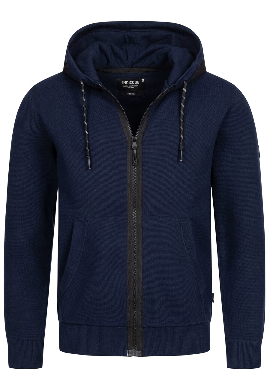 

Толстовка с капюшоном на молнии INDICODE JEANS, морской синий
