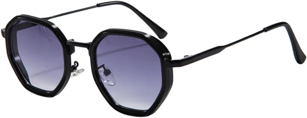 

Солнцезащитные очки для мужчин и женщин - защита UV400 - металлические петли, круглая оправа, цветные линзы, для занятий спортом на открытом воздухе и вождения DSVIGF, Black