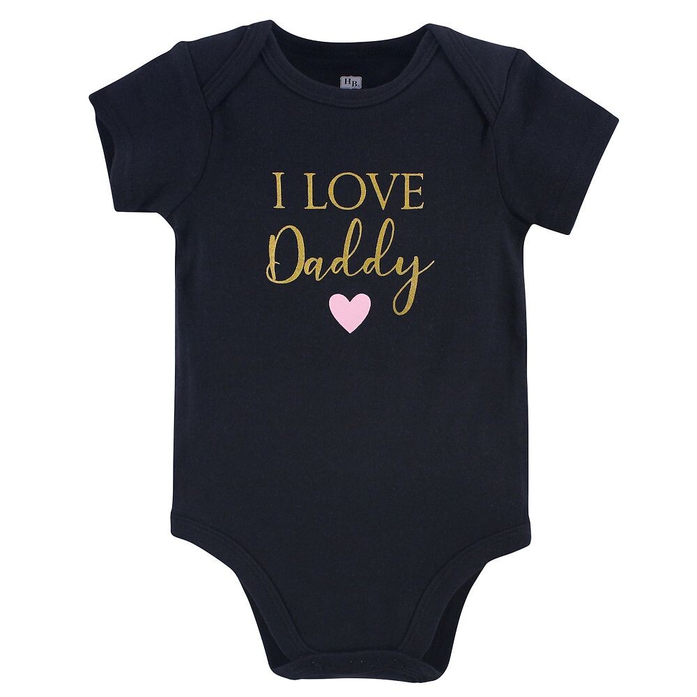 Хлопковые боди для маленьких девочек Hudson, 3 шт., Girl Daddy Hudson Baby, цвет Girl Daddy — фото 3