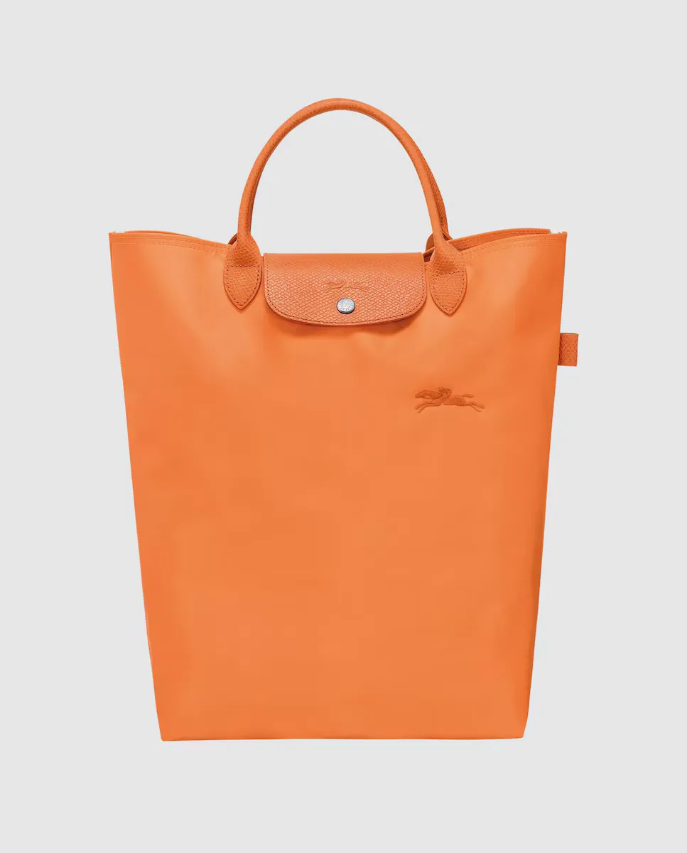 

Зеленая большая сумка Le Pliage среднего размера на молнии Longchamp, оранжевый