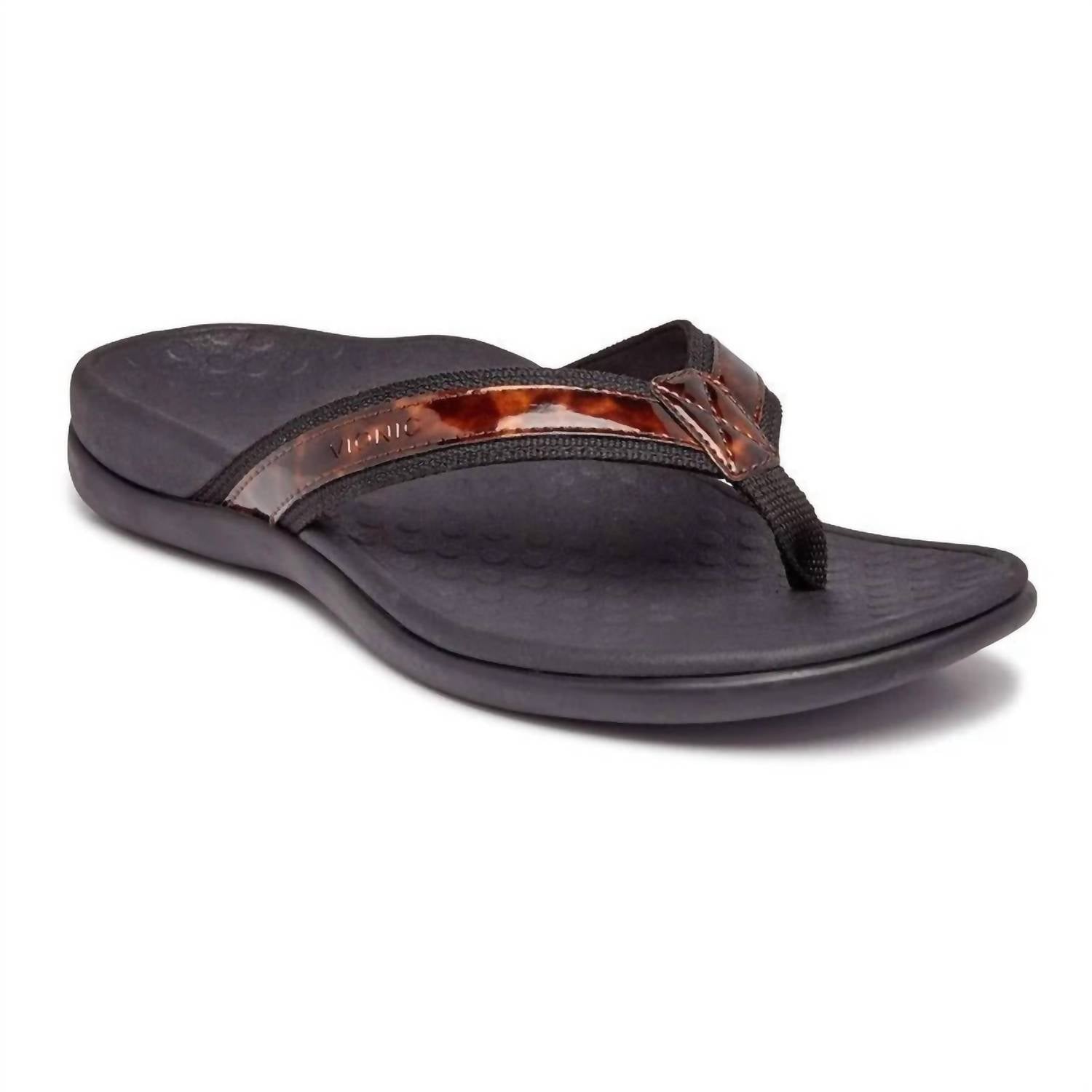 Women's Tide Ii Toe Post Sandal In Tortoise Vionic, Tortoise