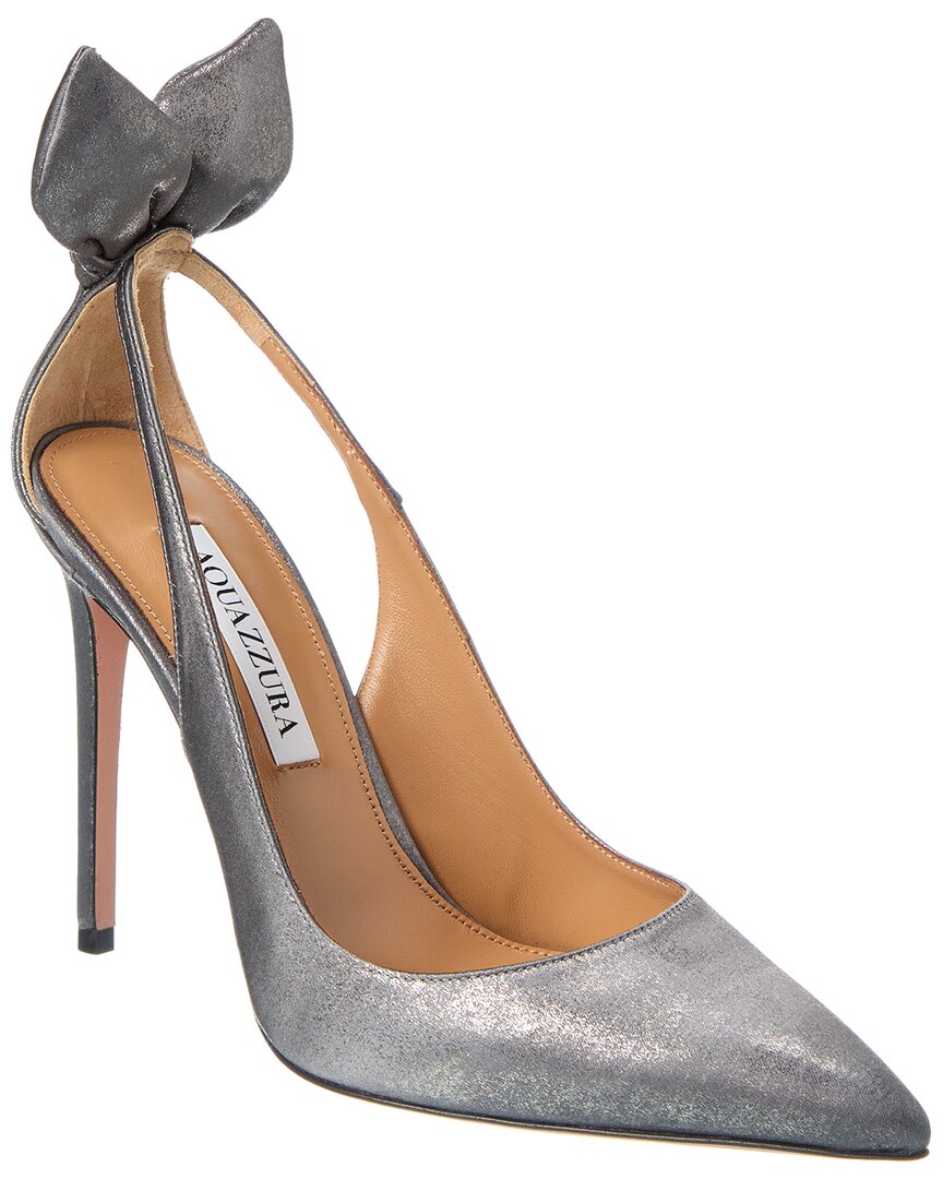 Кожаные туфли Aquazzura 105, серый