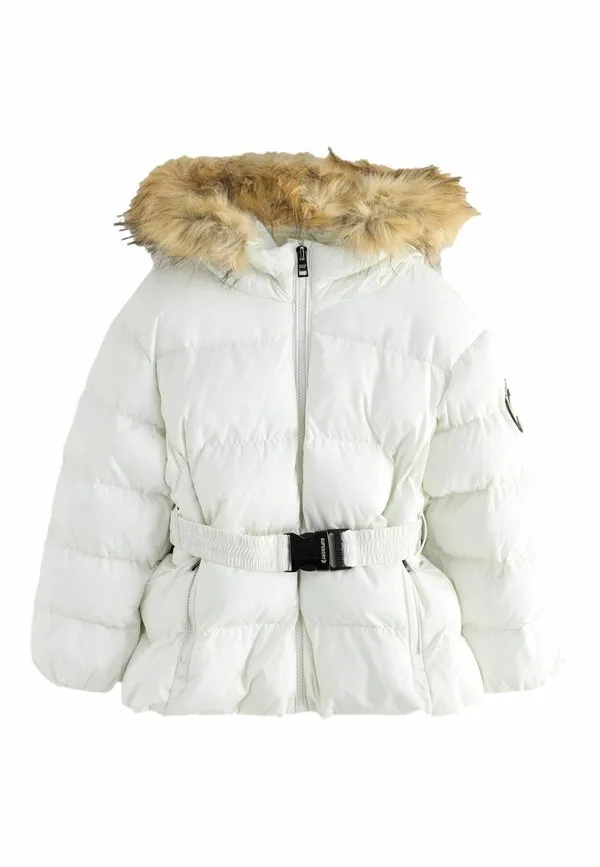 Зимняя куртка-пуховик прямого кроя с поясом Superdry & Co, White
