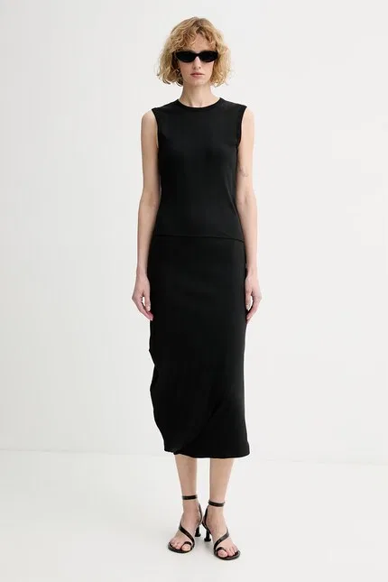 Платье макси асимметричное Calvin Klein, черный — фото 2