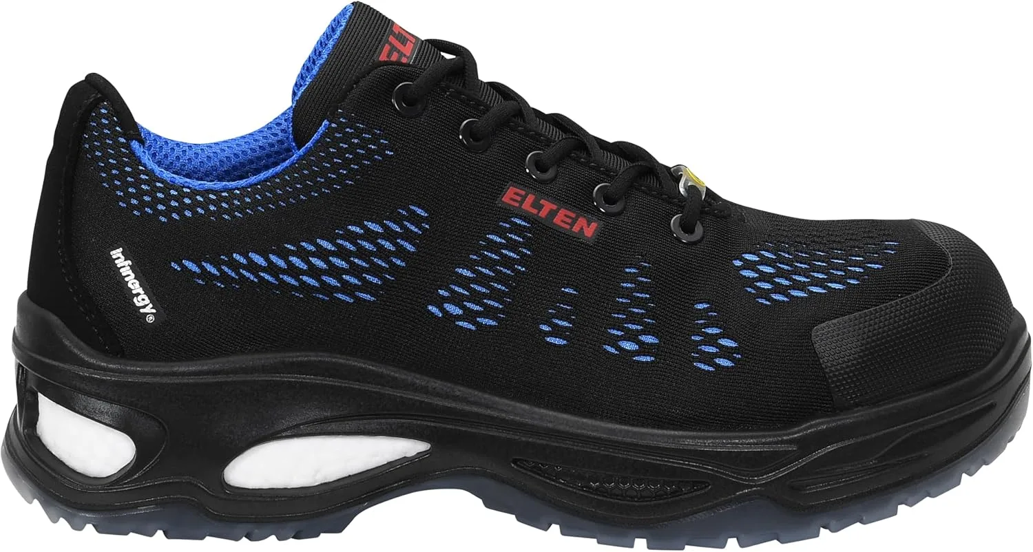 Мужские рабочие ботинки Elten Logan Blue Esd S1 с низким профилем, сертифицированные по стандарту EN ISO 20345 S1, с пластиковым покрытием Wellmaxx, синий — фото 2