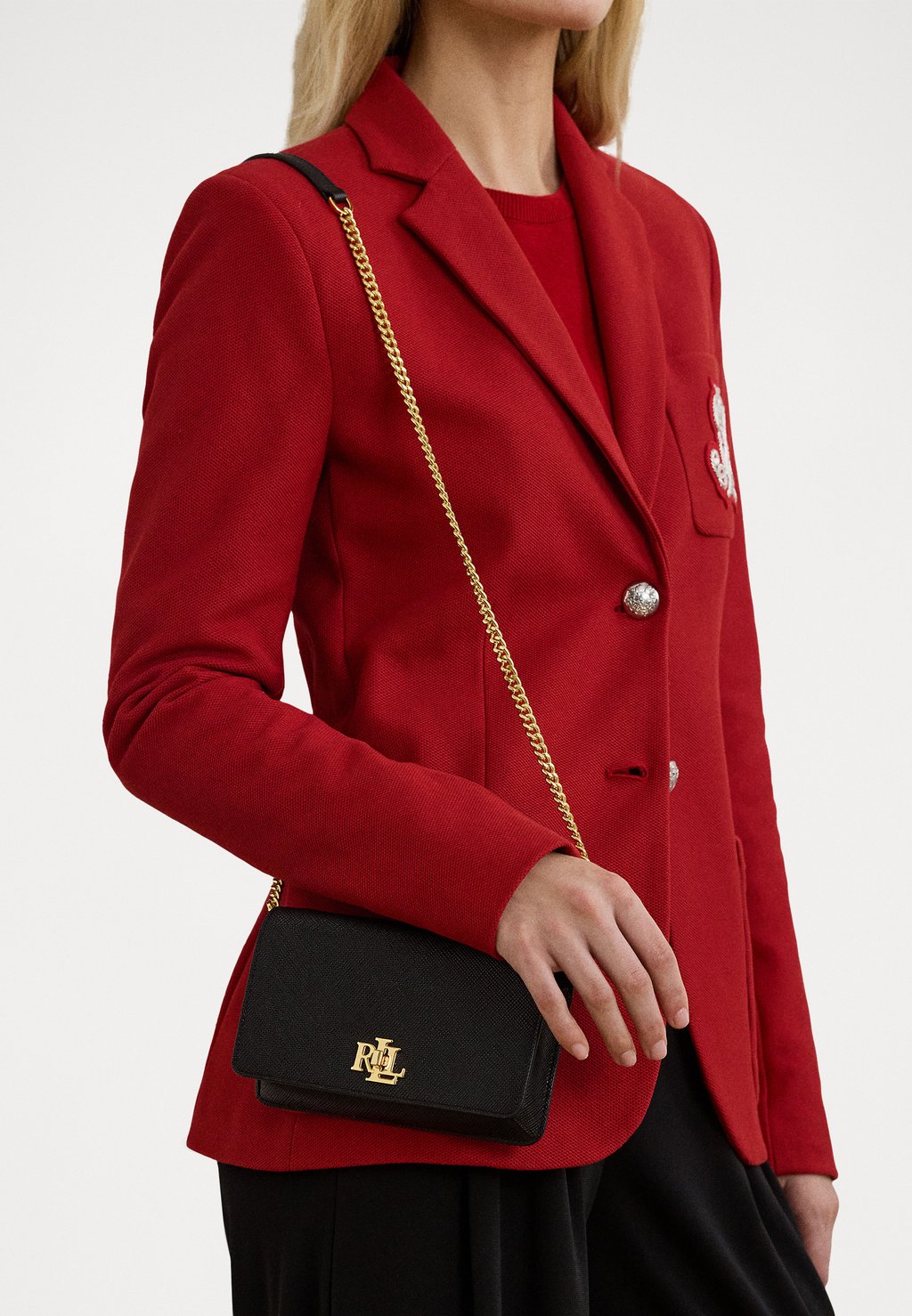 

Сумка через плечо PEBBLED CAMERYN CROSSBODY TECH CASE Lauren Ralph Lauren, черный