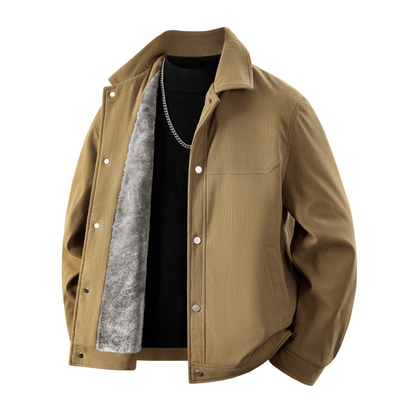 

Куртка Unisex Lapel Fleece-lined VanCamel, хаки (cold-resistant thermal, quality upgraded)