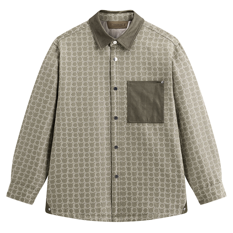 

PEACEBIRD MEN Рубашка мужская Olive Green 1 Pointed Collar Moderate