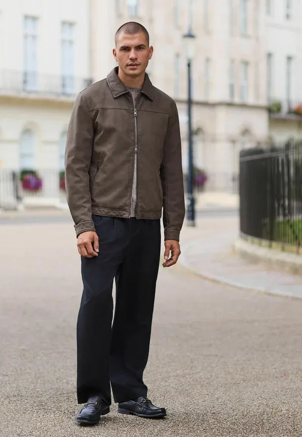 Куртка Regular fit с воротником из искусственной кожи Next, коричневый — фото 2
