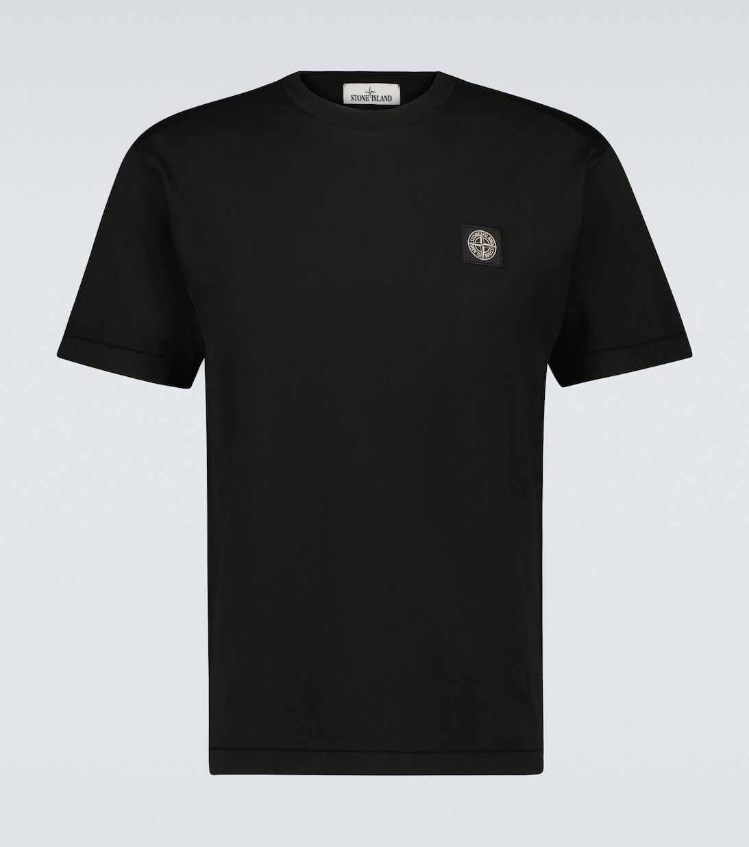 

Хлопковая футболка с логотипом Stone Island, черный