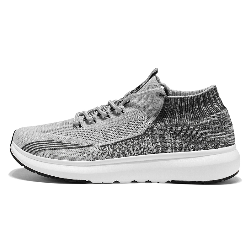 

Mulinsen Мужские серые кроссовки Flyknit с носками, устойчивые к истиранию, дышащие, низкие, повседневные, цвет Gray