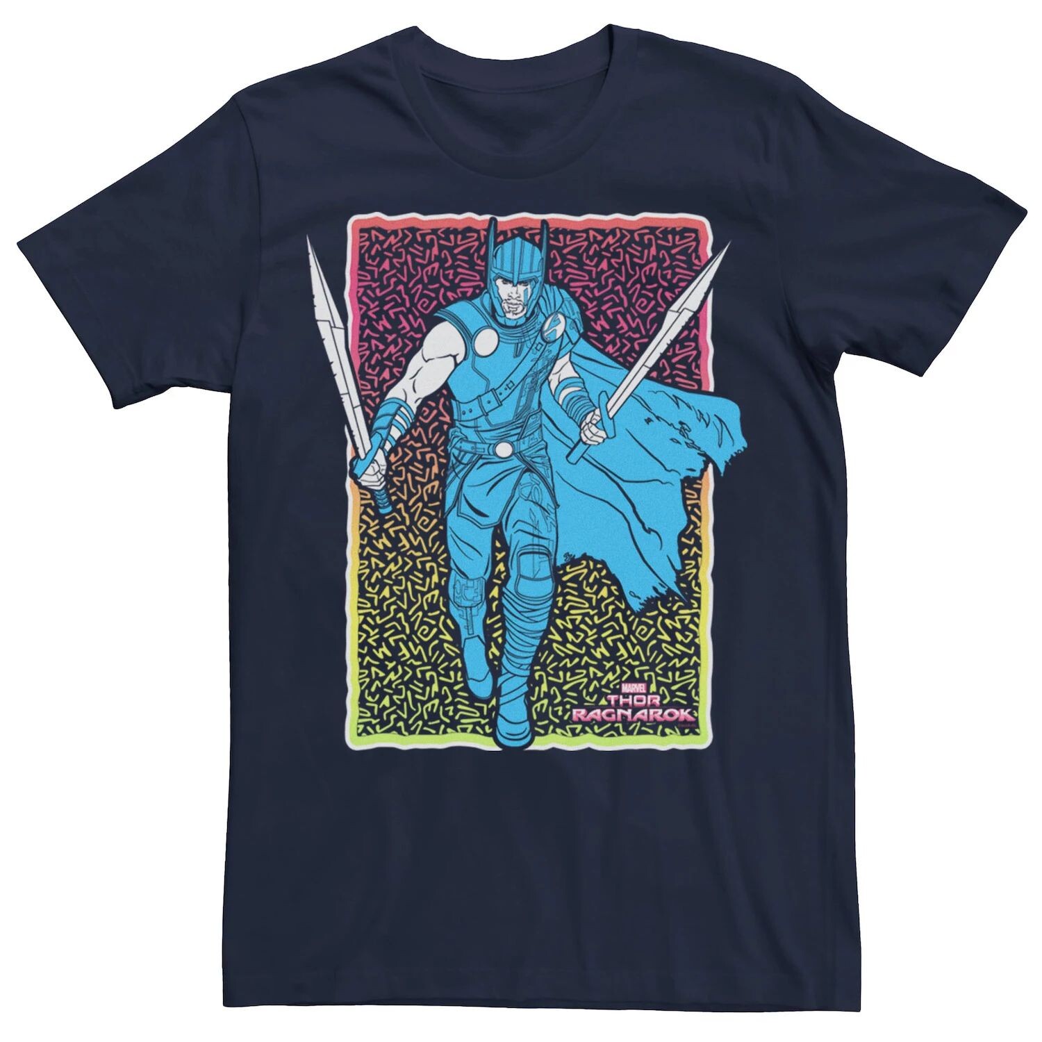 

Мужская футболка с рисунком Marvel Thor Ragnarok Thor Neon Portrait