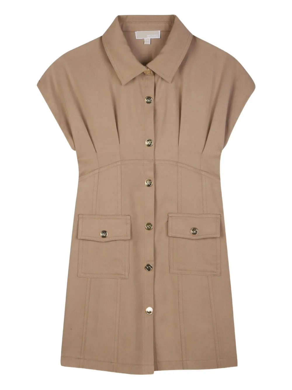 

Платье на пуговицах с накладным карманом Michael Kors Kids, нейтральный