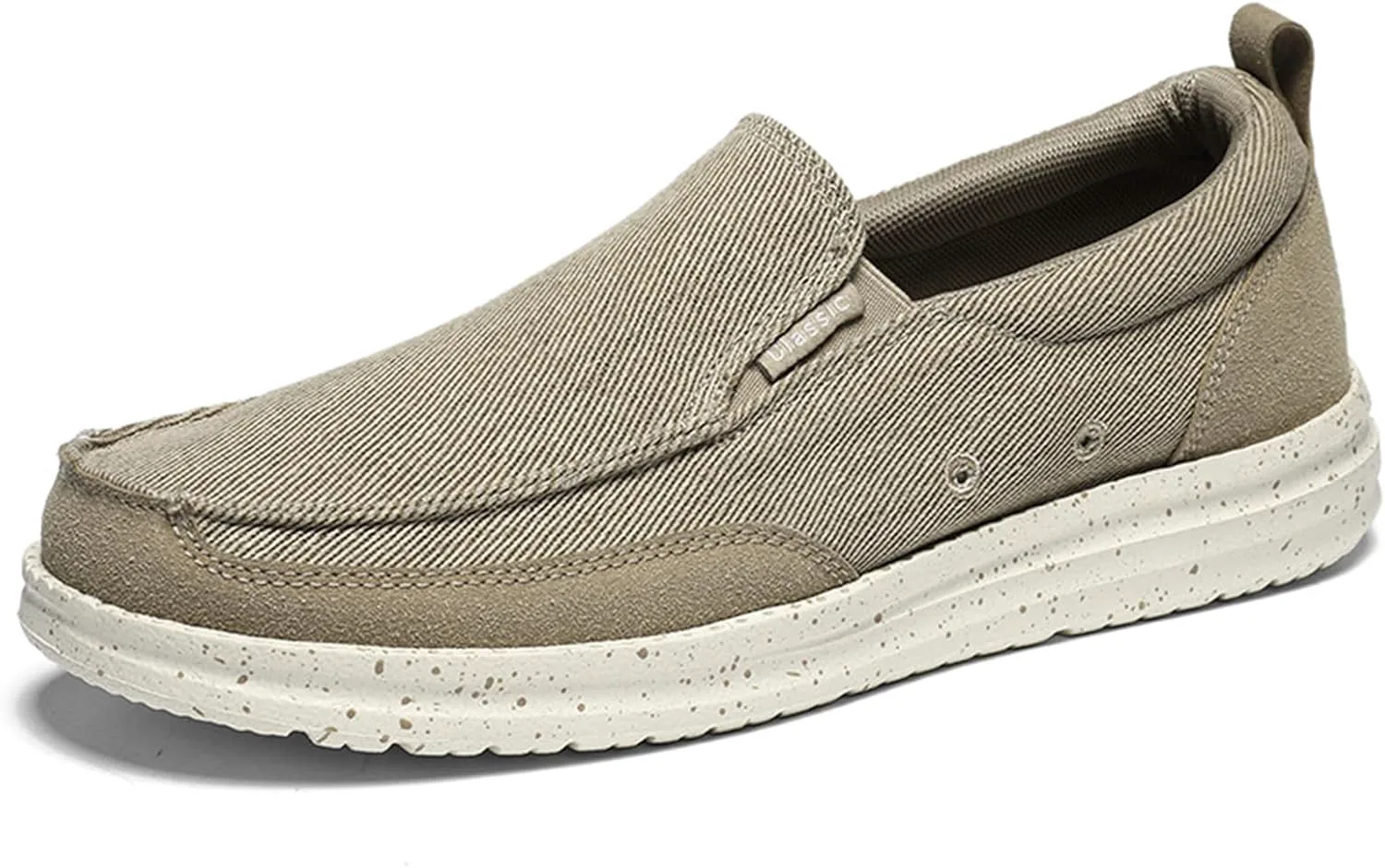 

Мужские канвасовые слипоны-лоферы Легкие Удобные Деловые Мокасины для вождения и лодки Повседневные Уличные Дышащие Нескользящие Плоские Ботинки для ходьбы NourIron, хаки