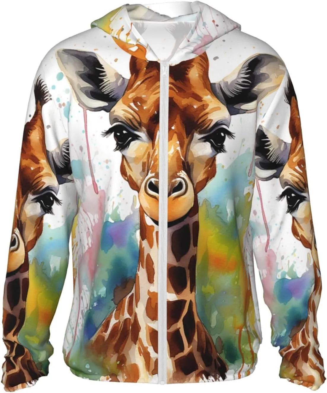 

Мужская толстовка с защитой от солнца UPF 50+ с длинным рукавом, водолазка с принтом жирафа FZQVSLCM