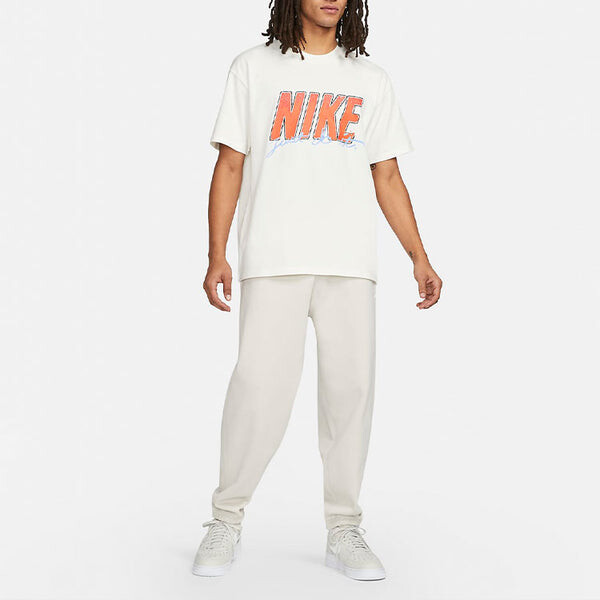 Футболка Nike Sportswear NRG T-Shirt 'White Orange', белый — фото 3