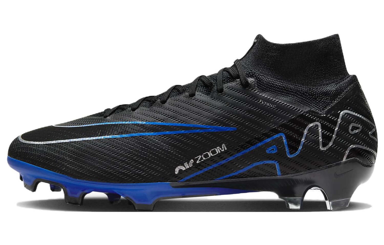 

Nike Mercurial Superfly 9 Футбольные бутсы унисекс, Black/Hyper Royal/Chrome