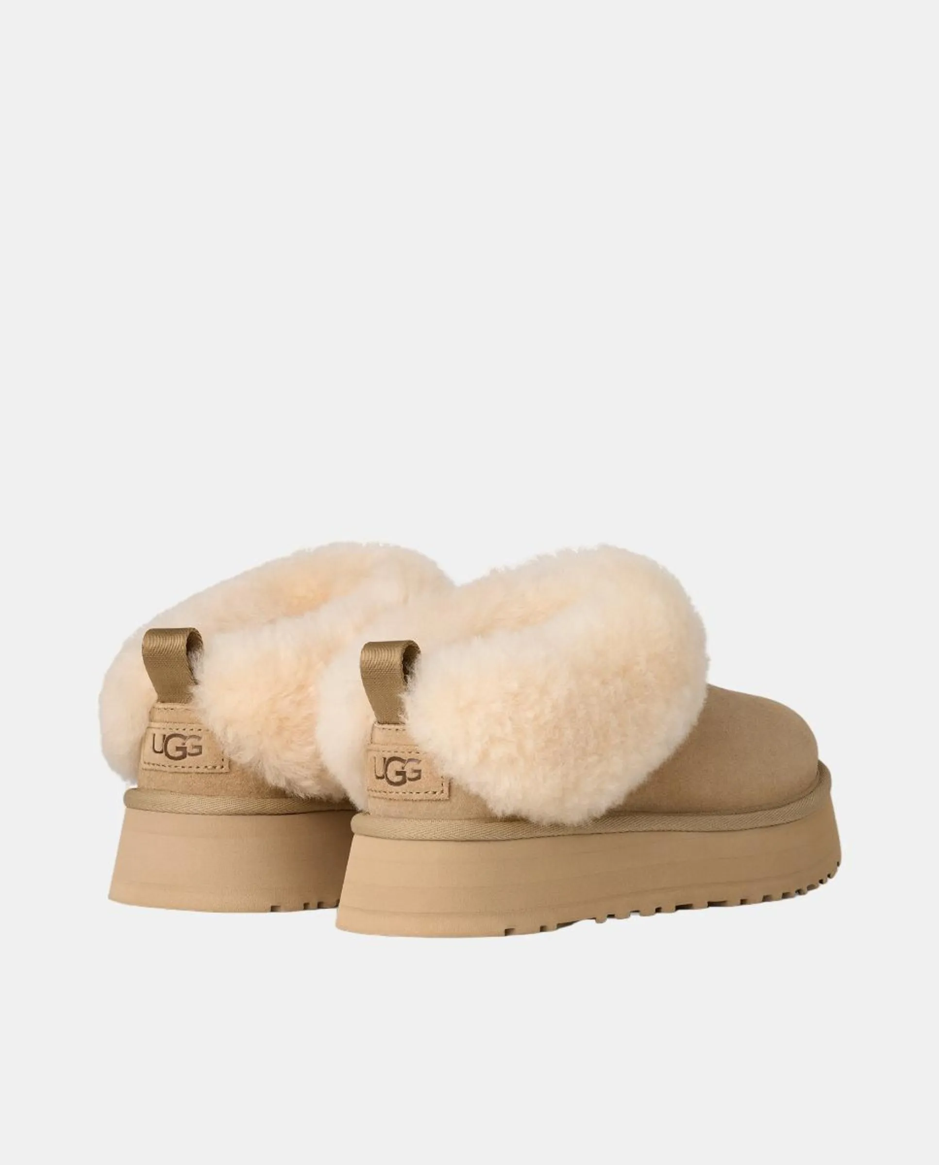 Ботинки UGG Tazzelle из кожи и меха, бежевый — фото 4