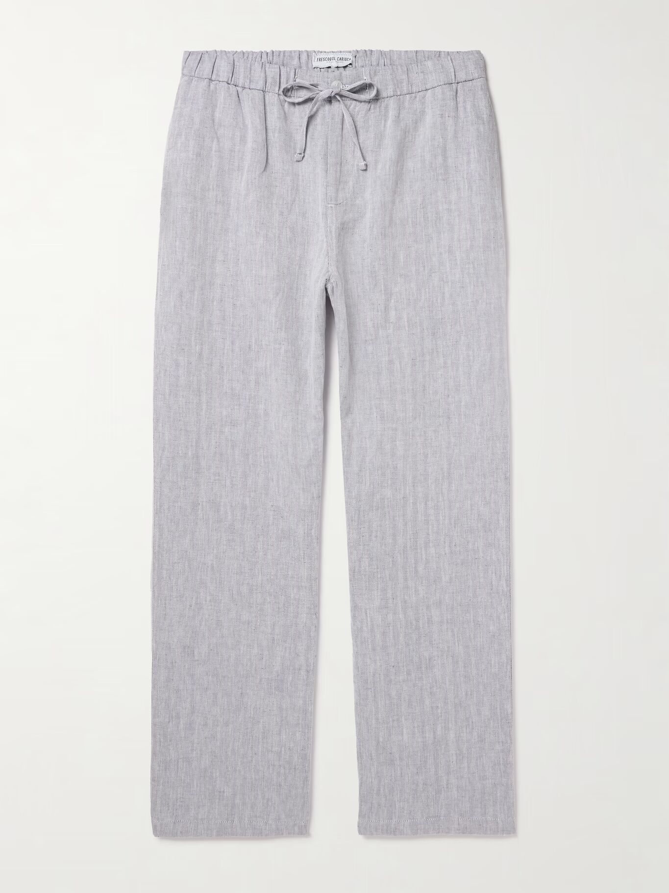 

Широкие брюки Rocha с узором «елочка» из смеси хлопка и льна на завязках FRESCOBOL CARIOCA, синий