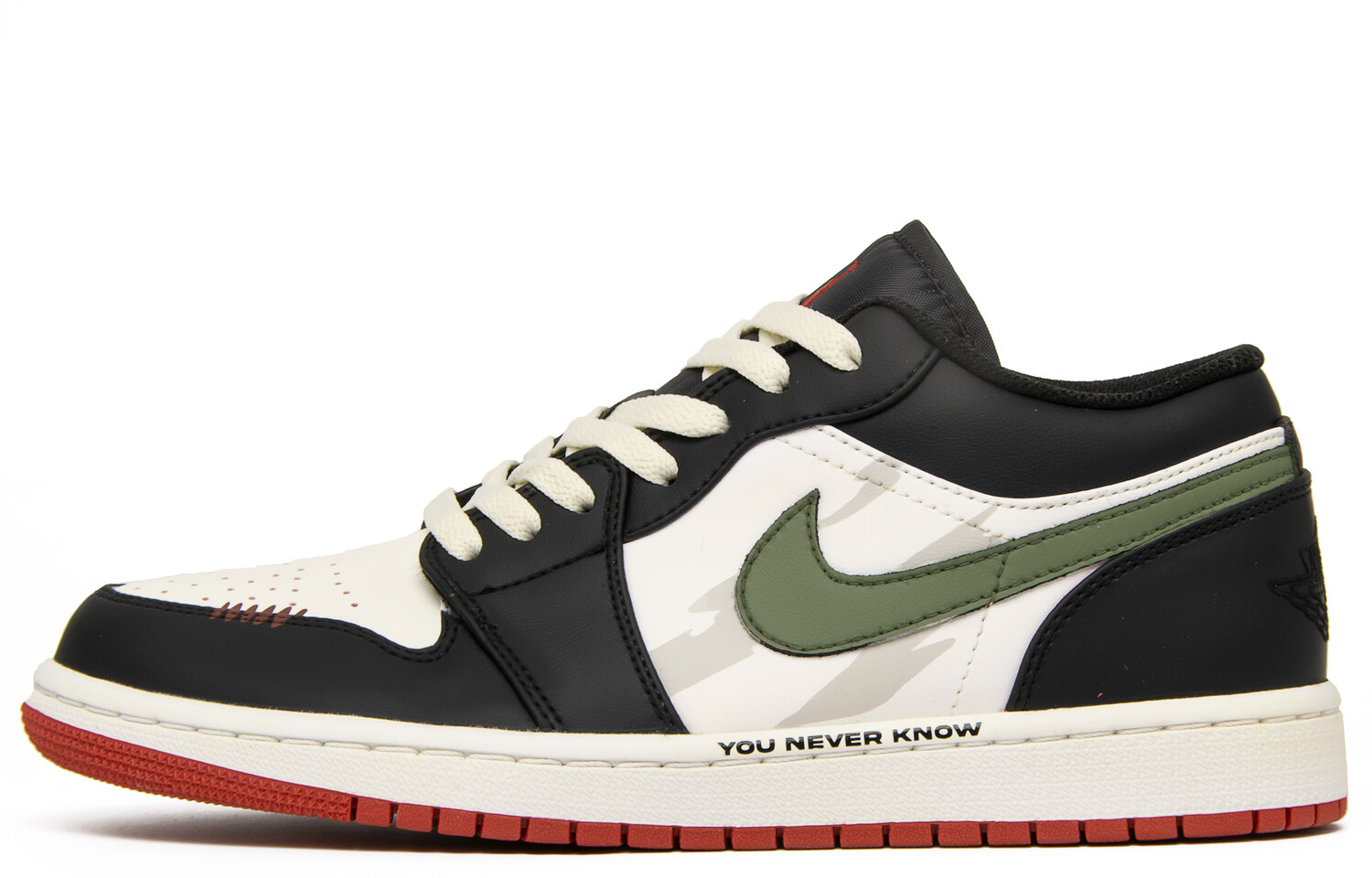 

Кроссовки Air Jordan 1 Vintage Basketball Shoes Men Low-top Black/white/green, черный
