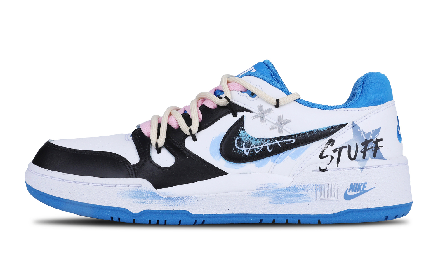 

Nike Полноразмерные устойчивые к истиранию низкие кроссовки для скейтбординга мужские black white blue