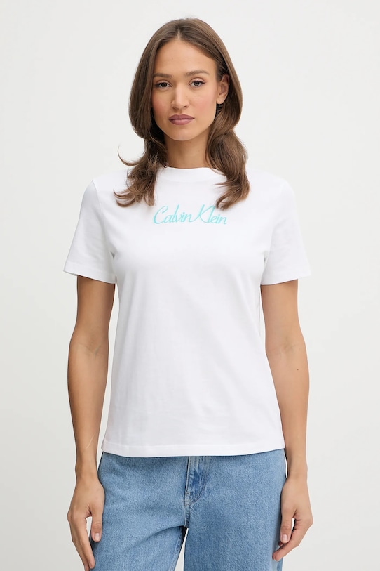 

Хлопковая футболка Calvin Klein Jeans, белый