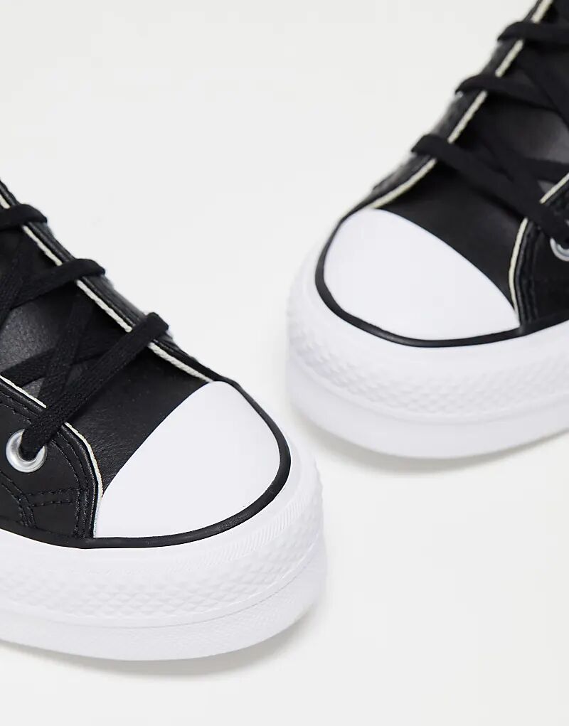 Кроссовки Converse Chuck Taylor All Star Hi Lift на платформе из черной кожи — фото 3