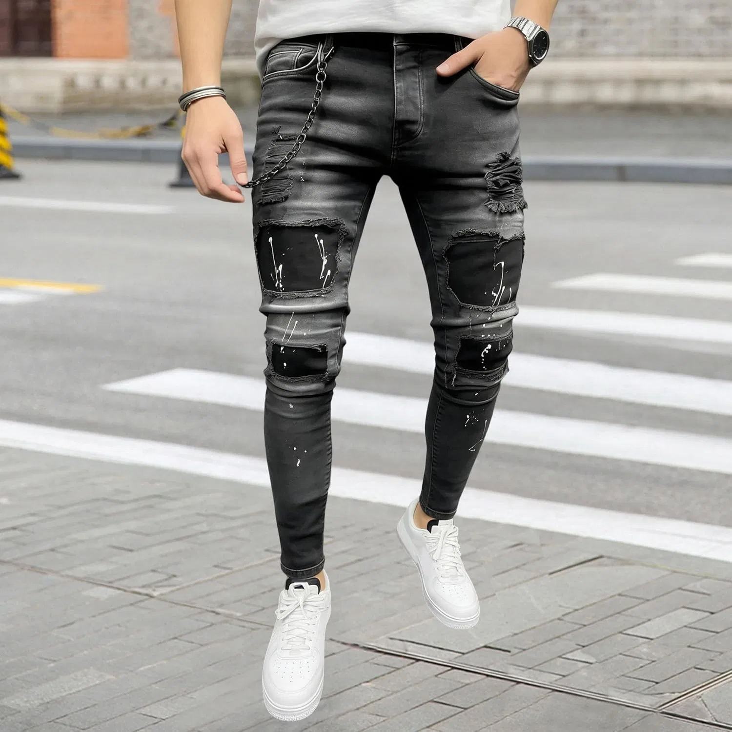 Джинсы Slim Fit Stretch, черный — фото 2