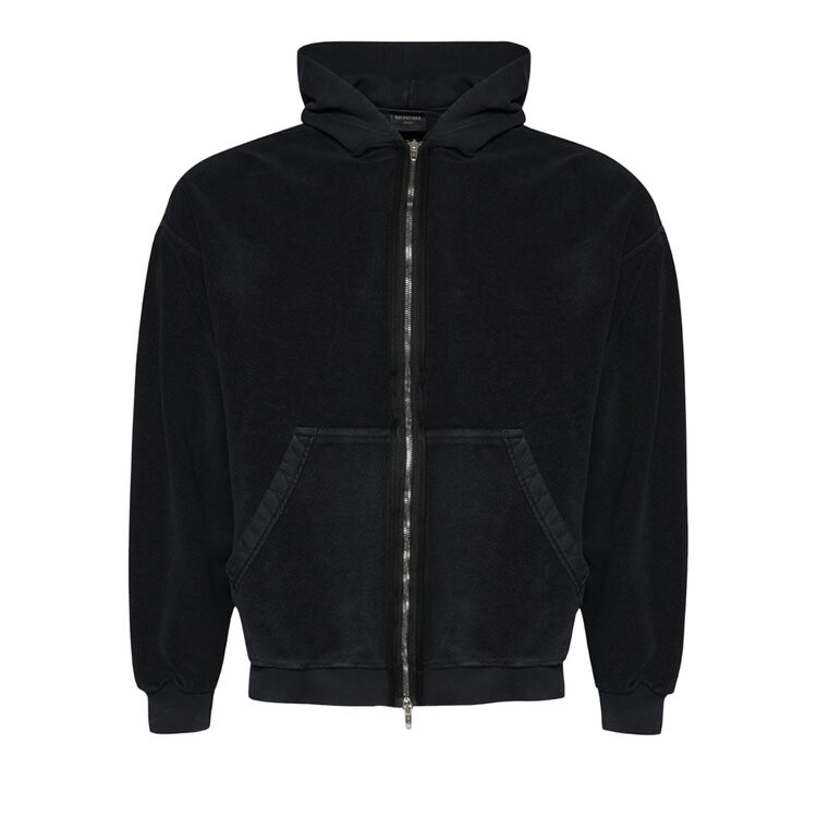 

Худи Balenciaga Inside Out Zip-Up Hoodie, цвет Faded Black