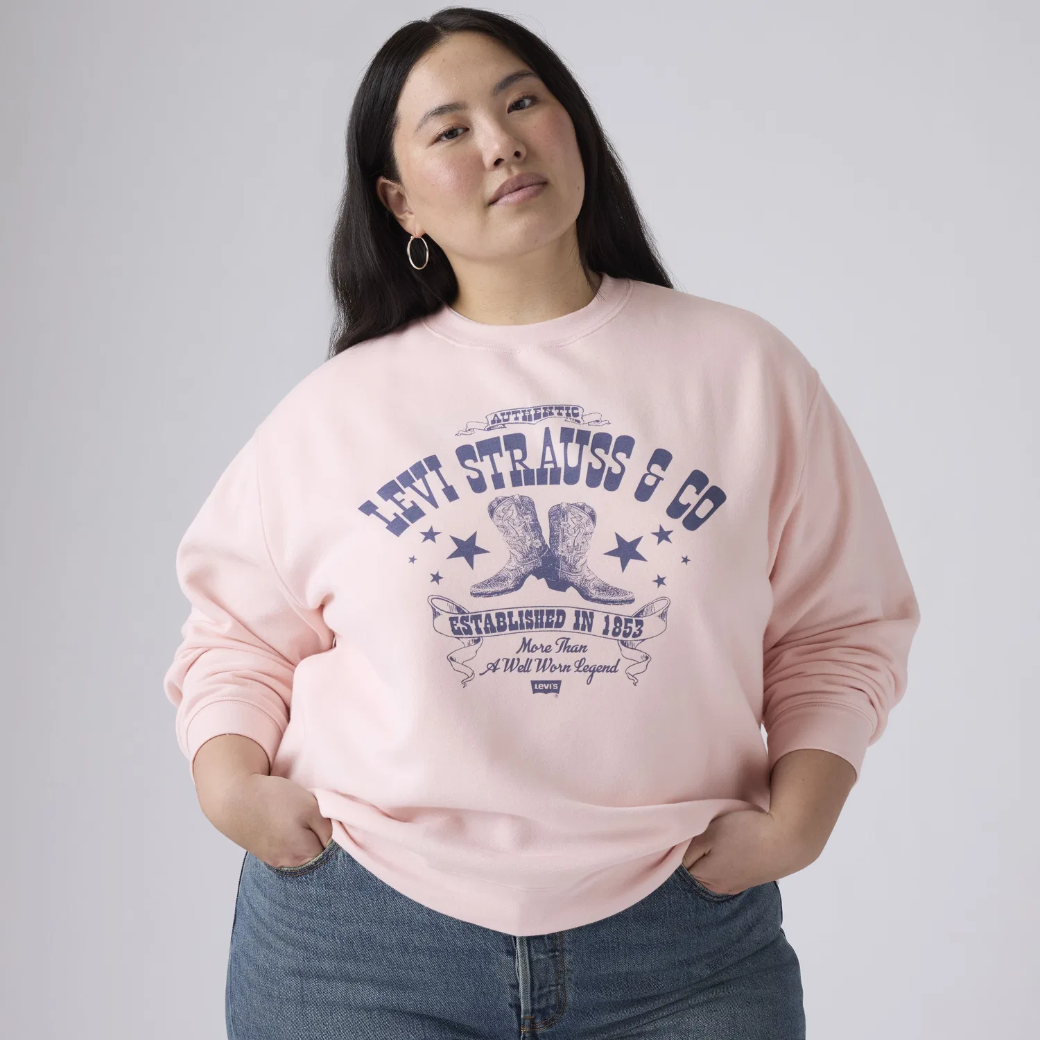 Толстовка с графическим логотипом на каждый день (большие размеры) Levi's, Pink