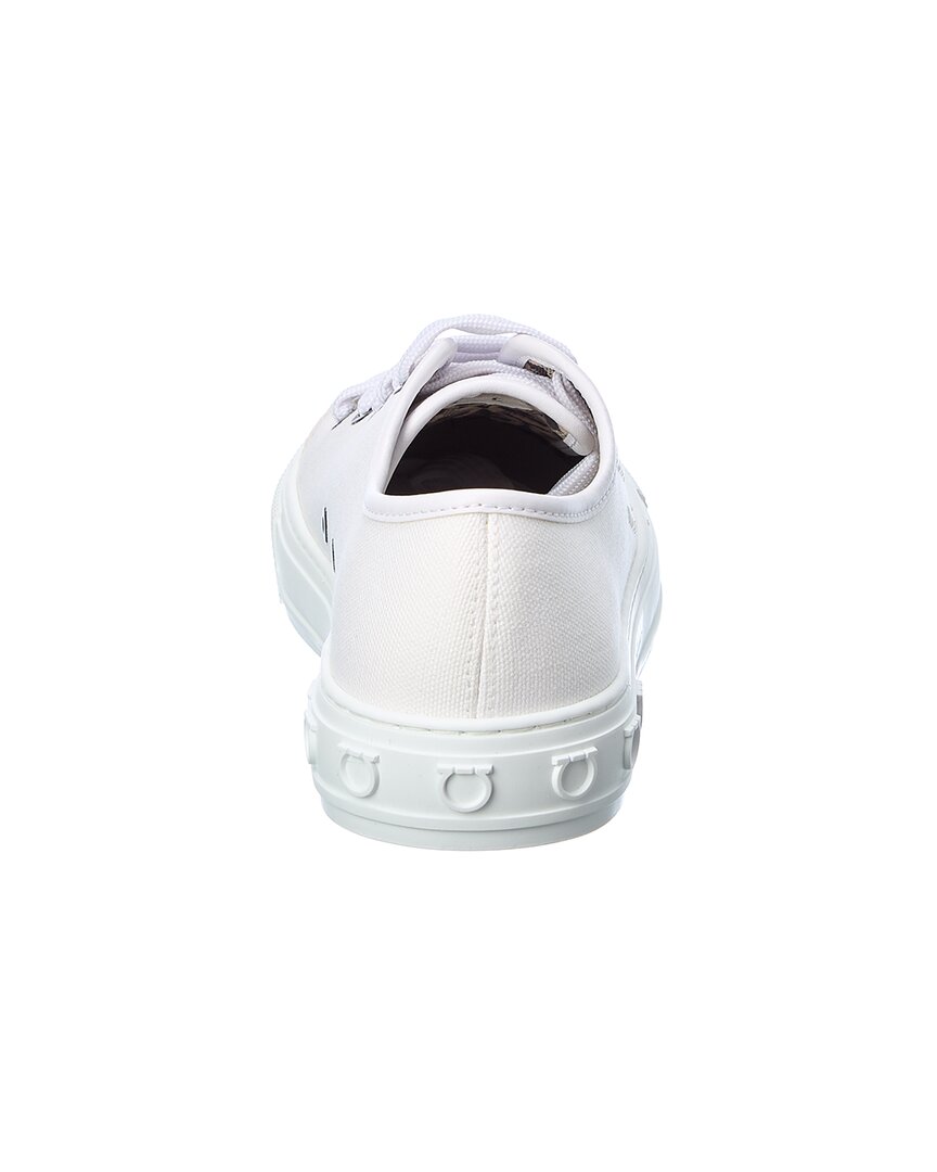 Кроссовки Ferragamo Mediterr из экологичного холста Salvatore Ferragamo, белый — фото 3