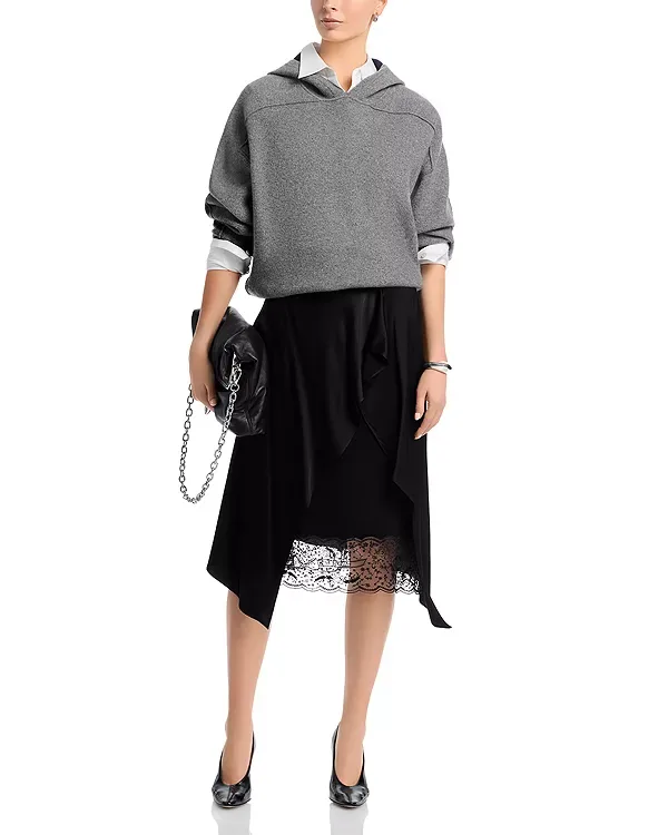 Многослойная атласная юбка Acne Studios, Black — фото 2