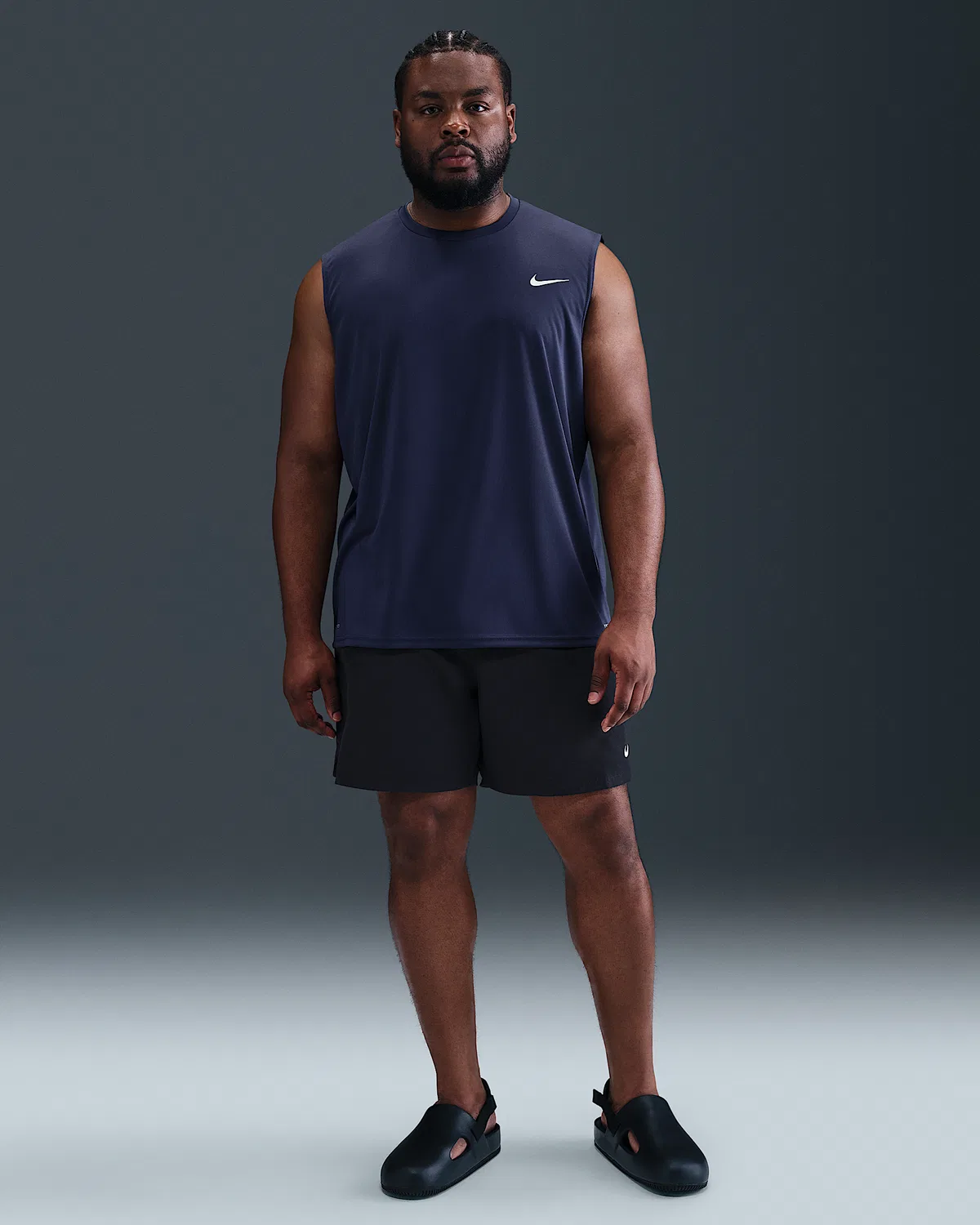 Мужской топ без рукавов (Big & Tall) Nike Swim Hydroguard Essential, Midnight Navy — фото 4
