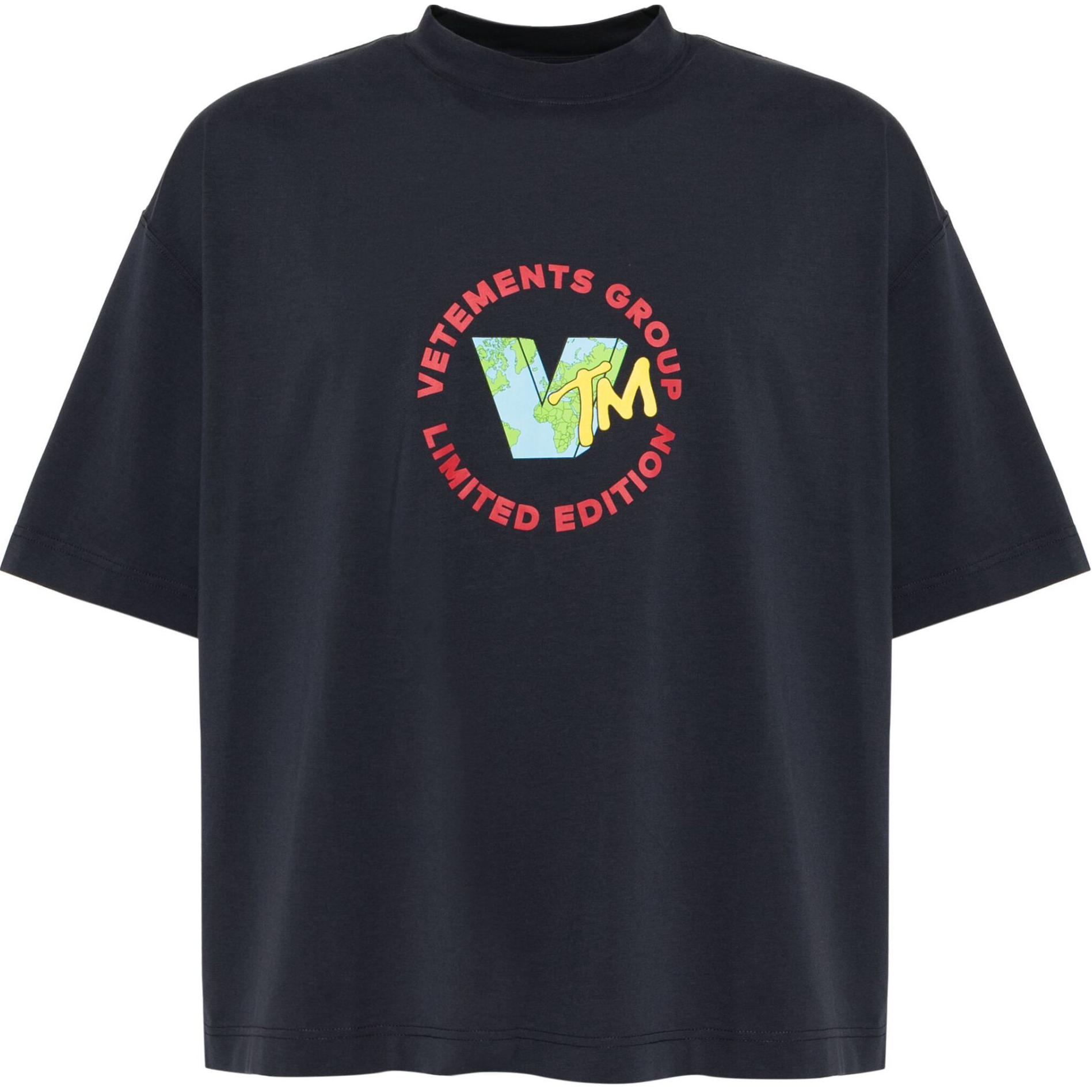 

Облегающая укороченная футболка World Vetements, синий