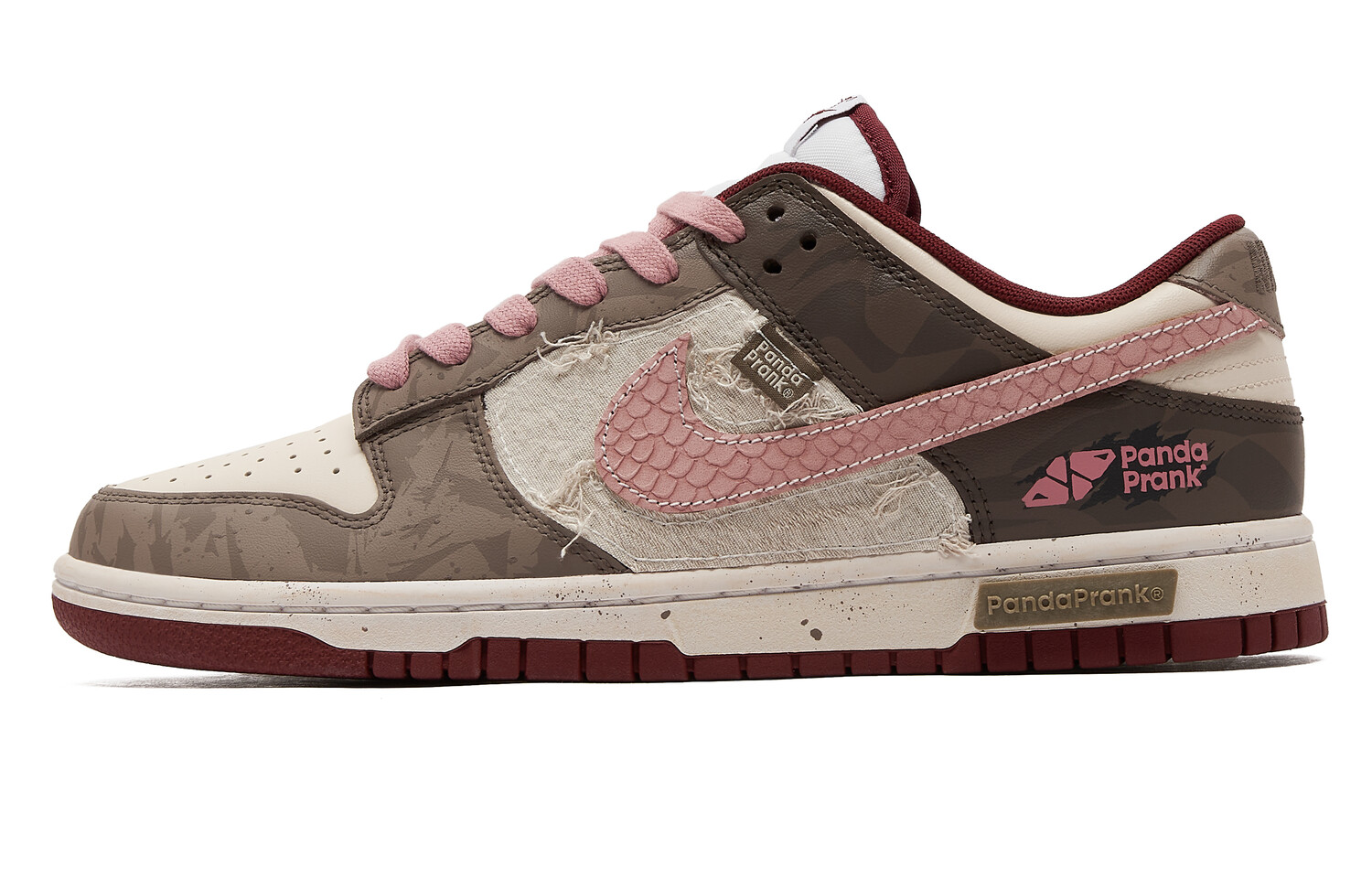 

Кроссовки Nike Dunk Skateboarding Shoes Men Low-top Pink/brown/white, коричневый