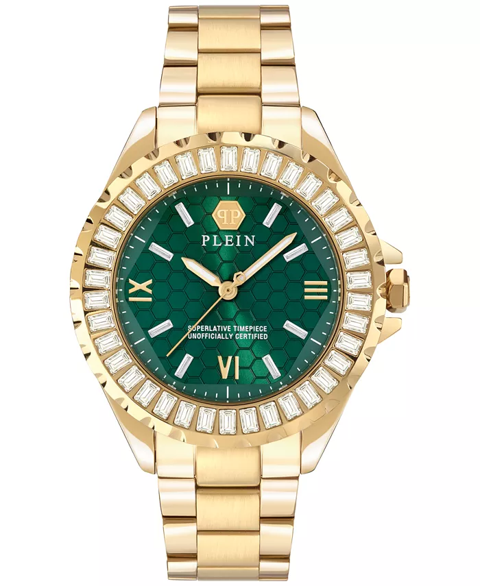 

Женские наручные часы Plein Heaven Crystal Gold Ion Plated из нержавеющей стали, 38 мм Philipp Plein