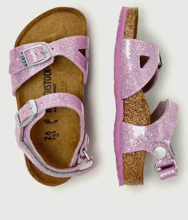 Детские кожаные сандалии AS Kids Rio narrow fit Birkenstock, розовый — фото 3