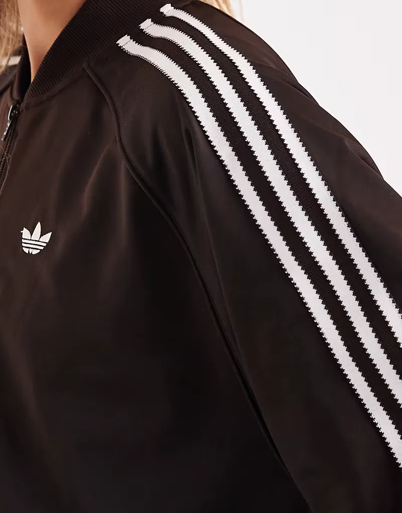 Спортивная куртка без воротника Adidas Originals, коричневый — фото 3