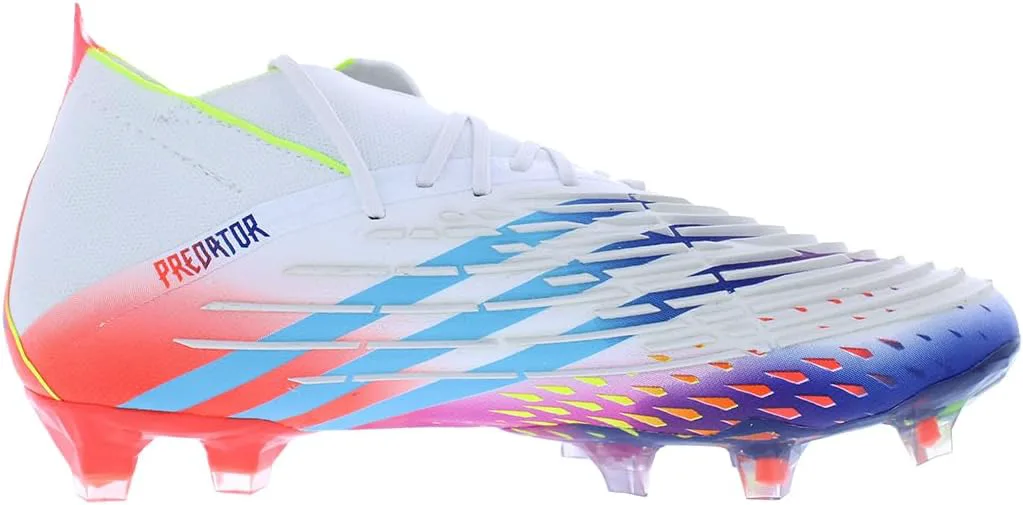 Футбольные бутсы Adidas Predator Accuracy.3 для твердого грунта, белый/желтый/синий/мультиколор/красный — фото 2