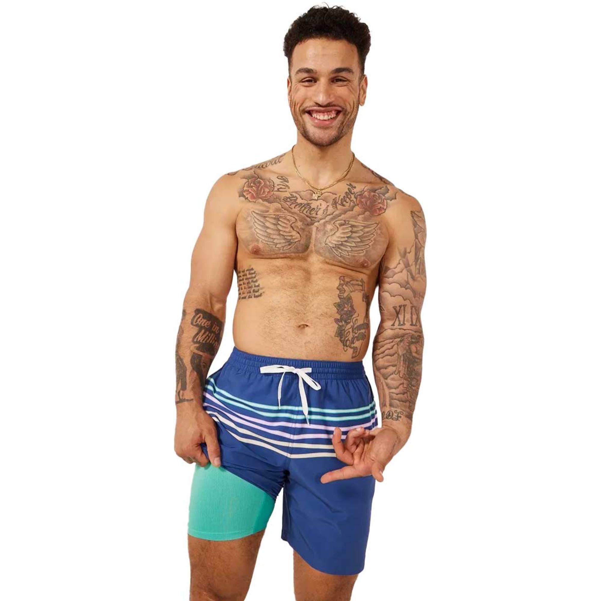 

Мужские плавательные шорты Moon Shadows Chubbies, Navy Neon Stripe