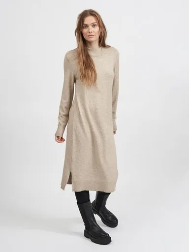 

Трикотажное платье Vila "VIRIL CREW NECK L/S MIDI DRESS - NOOS", цвет Natural Melange