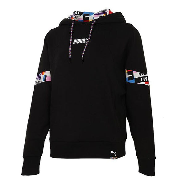 

Толстовка international hoodie 'black white' Puma, черный